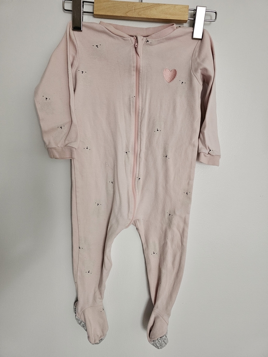Pekkle Other - 🧸4/20$ Pekkle 18M Pink Heart Footed One-Piece Pajama Sleeper Cotton